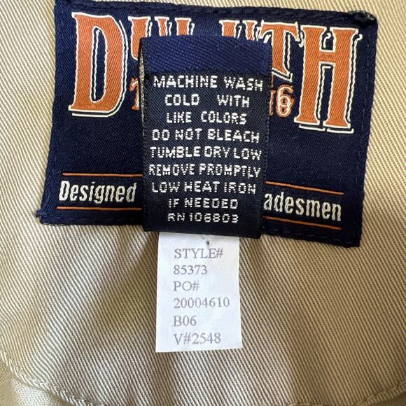 Duluth Trading Coat Mens Large Tan Cotton Canvas Khaki Chore Jacket Barn Field - Picture 6 of 12